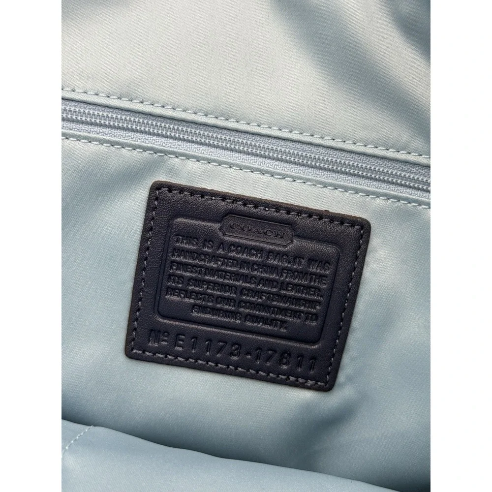 Coach Chelsea Jayden Blue Leather Carryall Handbag Gold Hardware #17811 - Picture 9 of 14